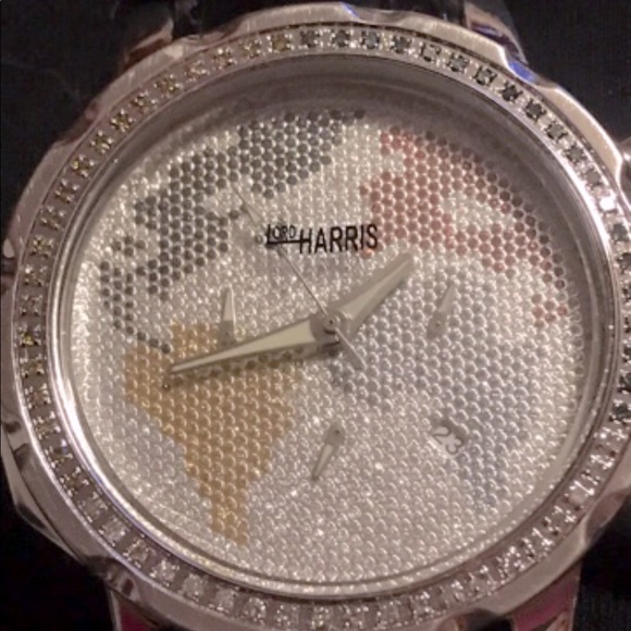lord harris | Jewelry | Lord Harris Watch 75 Ct Real Diamonds Preowned ...
